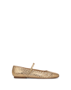 Veronica Beard Ellie Raffia Flat - Pale Gold
