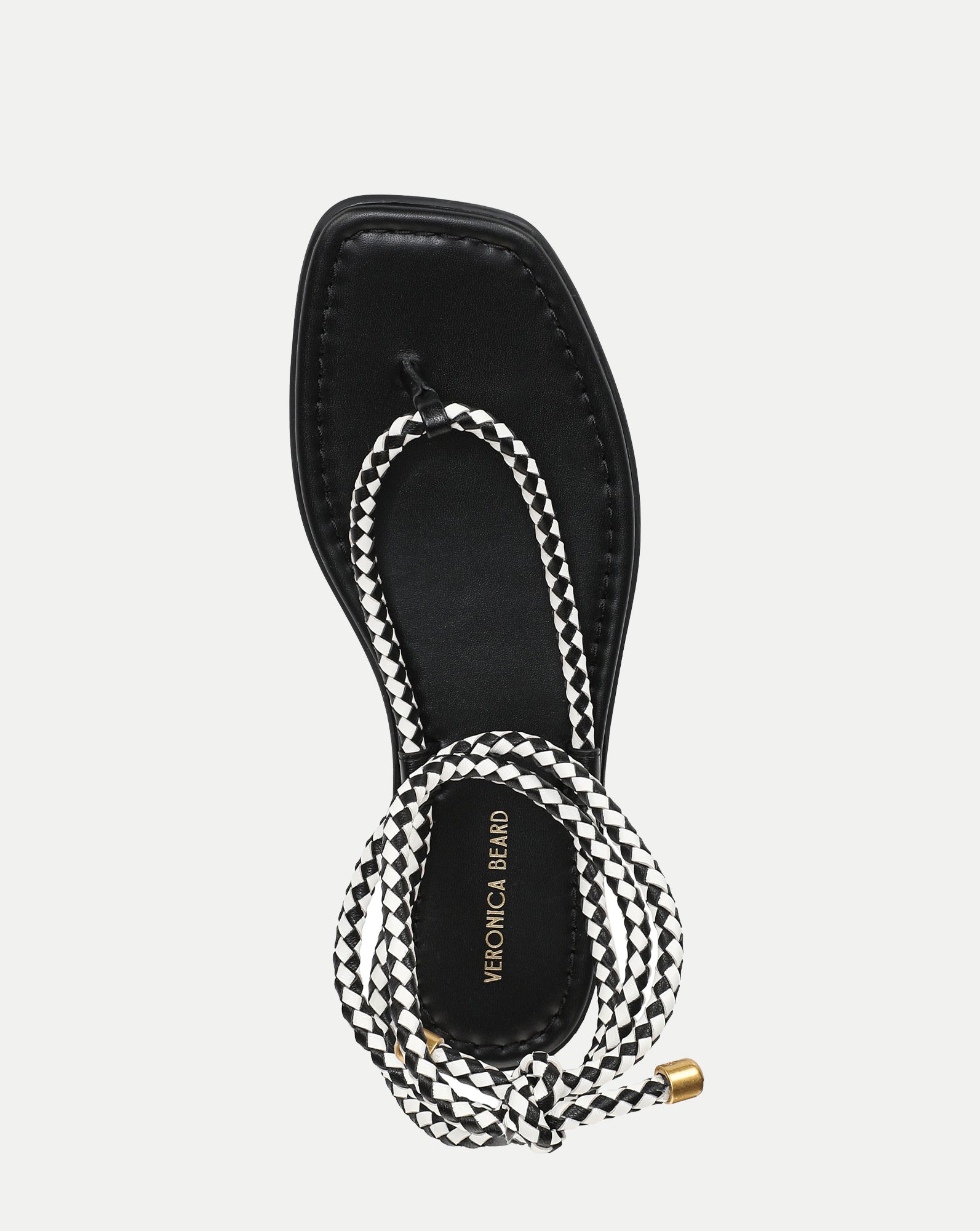 Carmina Wrap Sandal in Black/Coconut | Veronica Beard
