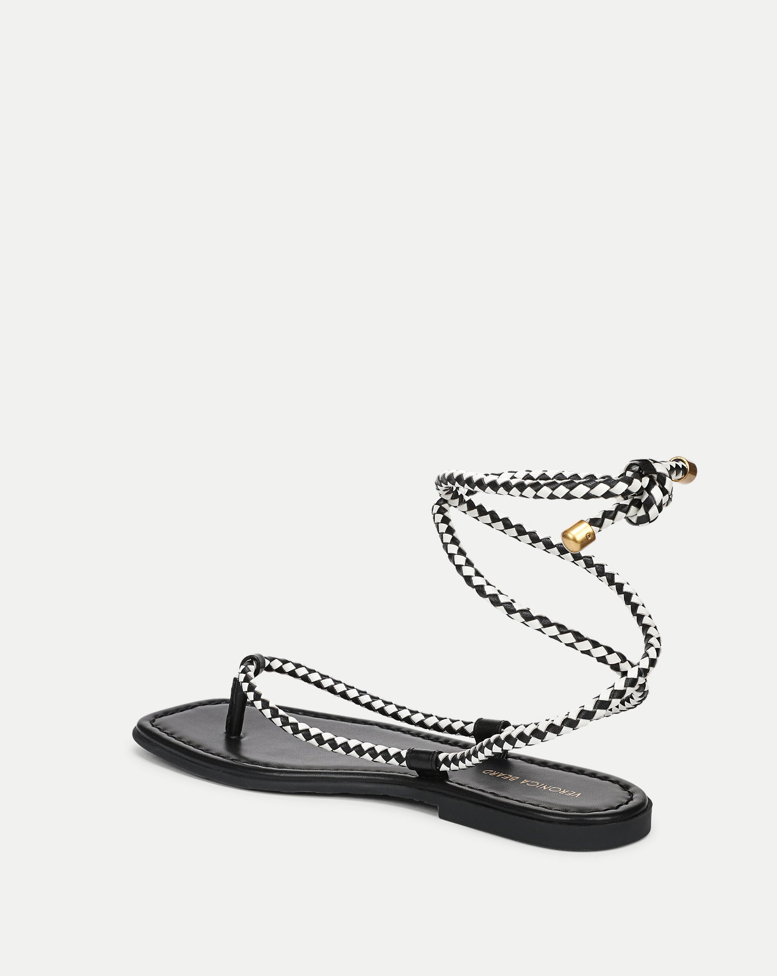 Veronica Beard Carmina Wrap Sandal - Black/Coconut