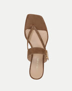 Veronica Beard Salva Dash Kitten-Heel Sandal - Chestnut