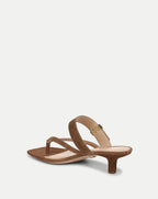 Veronica Beard Salva Dash Kitten-Heel Sandal - Chestnut