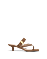Veronica Beard Salva Dash Kitten-Heel Sandal - Chestnut