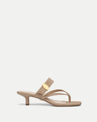 Veronica Beard Salva Dash Kitten-Heel Sandal - Sand