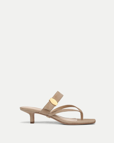 Veronica Beard Salva Dash Kitten-Heel Sandal - Sand