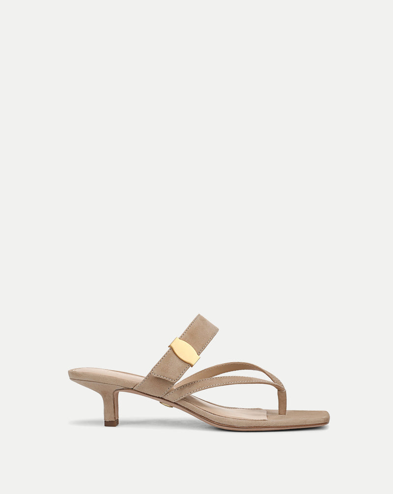 Veronica Beard Salva Dash Kitten-Heel Sandal - Sand