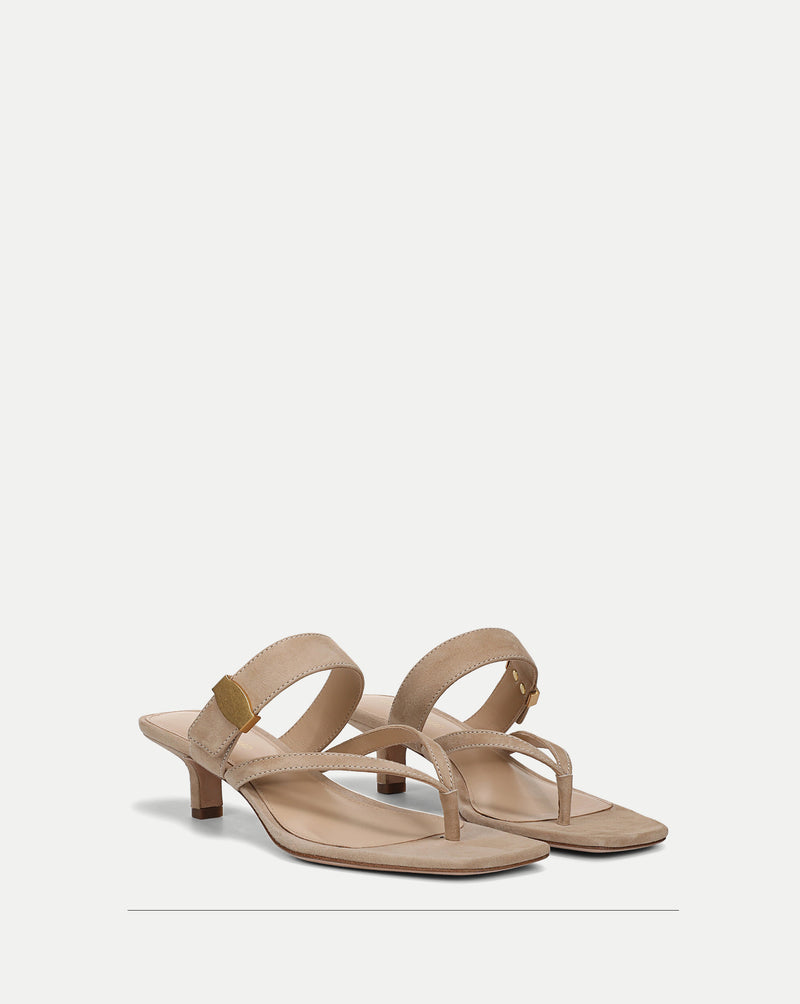 Veronica Beard Salva Dash Kitten-Heel Sandal - Sand