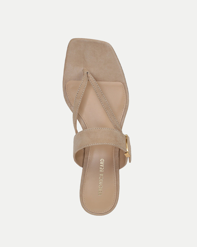 Veronica Beard Salva Dash Kitten-Heel Sandal - Sand