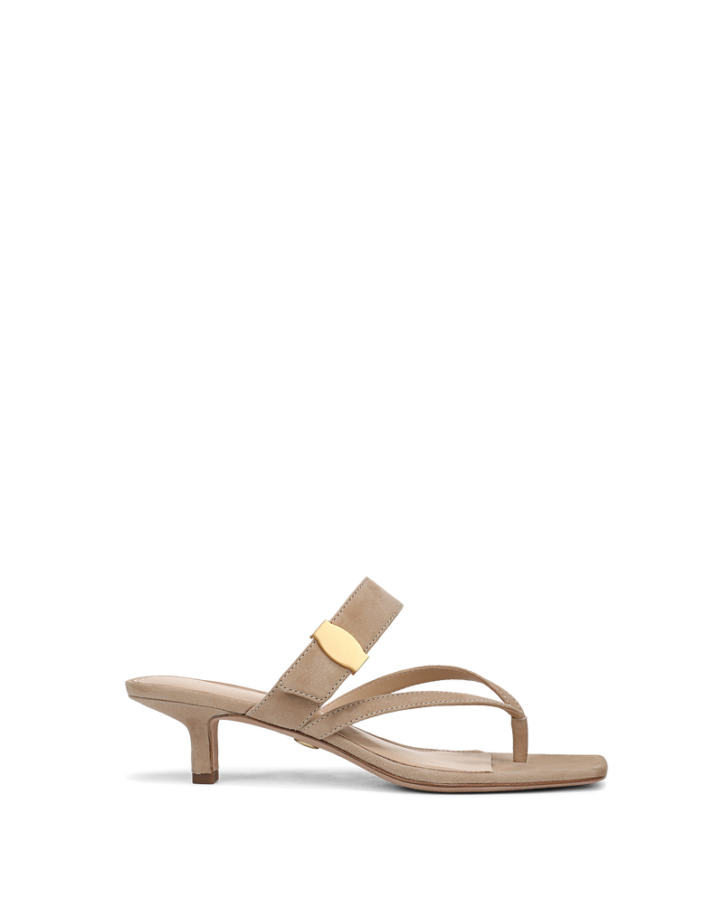 Veronica Beard Salva Dash Kitten-Heel Sandal - Sand