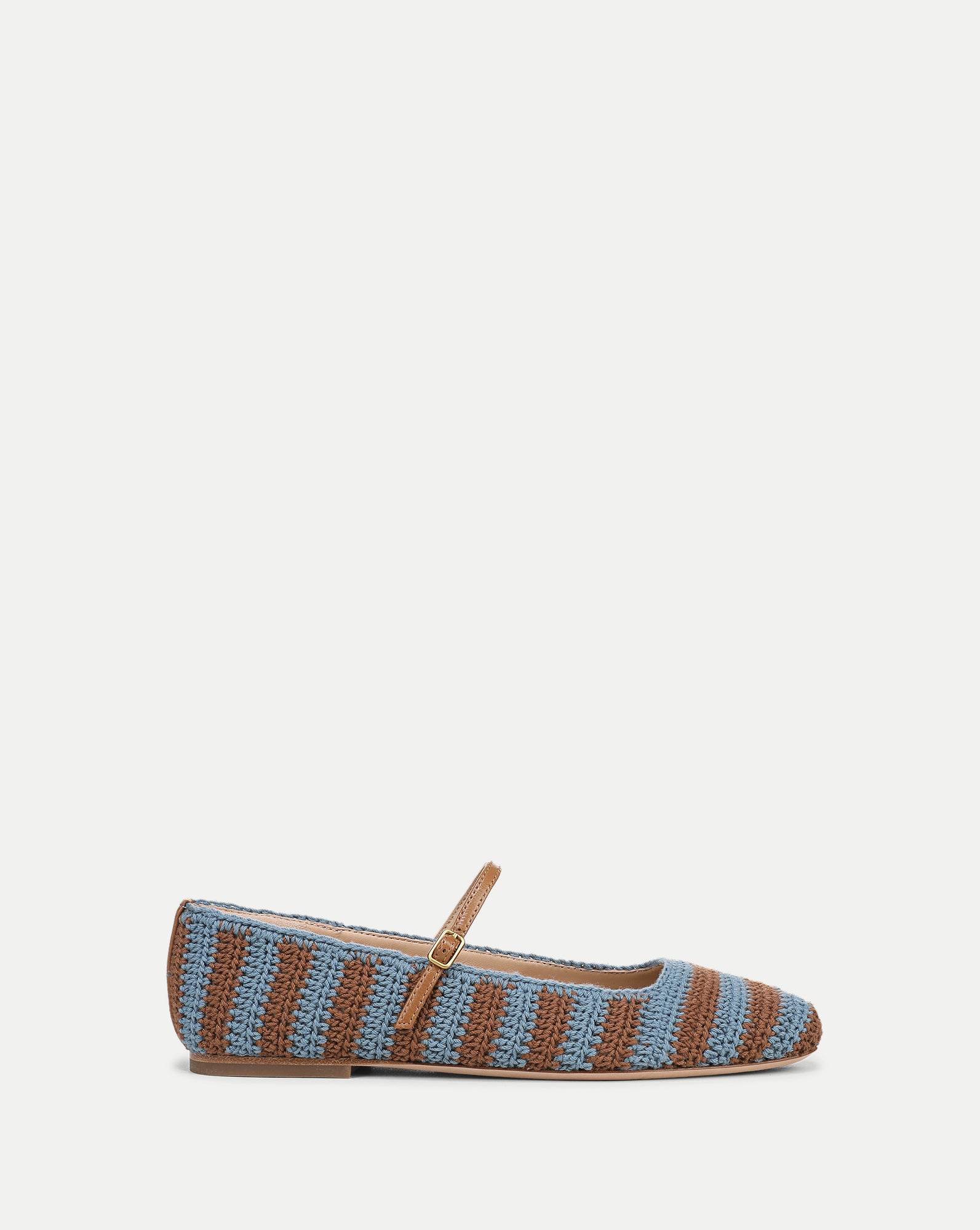 Ellie Crochet Flat in Blue/Hazelwood | Veronica Beard