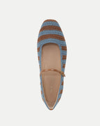 Veronica Beard Ellie Crochet Flat - Blue/Hazelwood