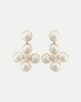 Pearl Cross Earrings | Post Backing