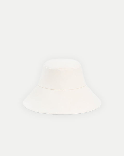 Walker Cotton Bucket Hat in Off-White | Veronica Beard