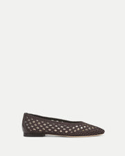 Veronica Beard Cienna Woven Satin Flat - Espresso