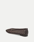 Veronica Beard Brown woven leather ballet flat shoe.