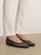 Veronica Beard Brown woven leather ballet flats.