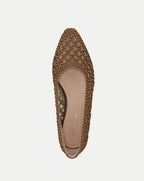 Veronica Beard Cienna Woven Satin Flat - Chestnut