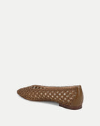 Veronica Beard Cienna Woven Satin Flat - Chestnut