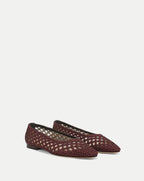 Veronica Beard Cienna Woven Satin Flat - Pinot Noir