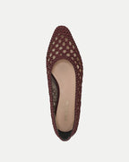 Veronica Beard Cienna Woven Satin Flat - Pinot Noir