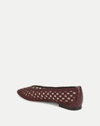 Veronica Beard Cienna Woven Satin Flat - Pinot Noir