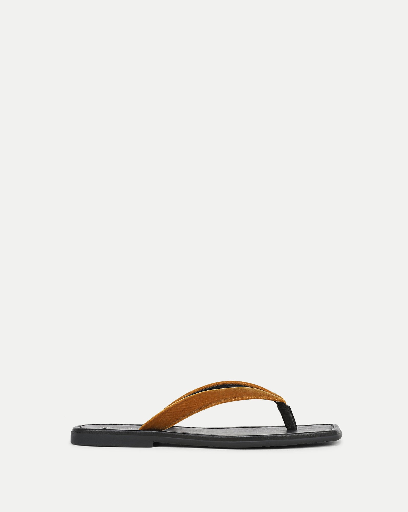 Veronica Beard Clea Velvet Flip-Flop Sandal - Mustard Yellow