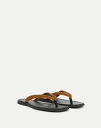 Veronica Beard Clea Velvet Flip-Flop Sandal - Mustard Yellow
