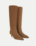 Veronica Beard Lisa Kitten-Heel Boot - Chestnut