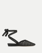 Veronica Beard Malia Woven Satin Mule - Black