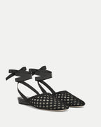 Veronica Beard Malia Woven Satin Mule - Black