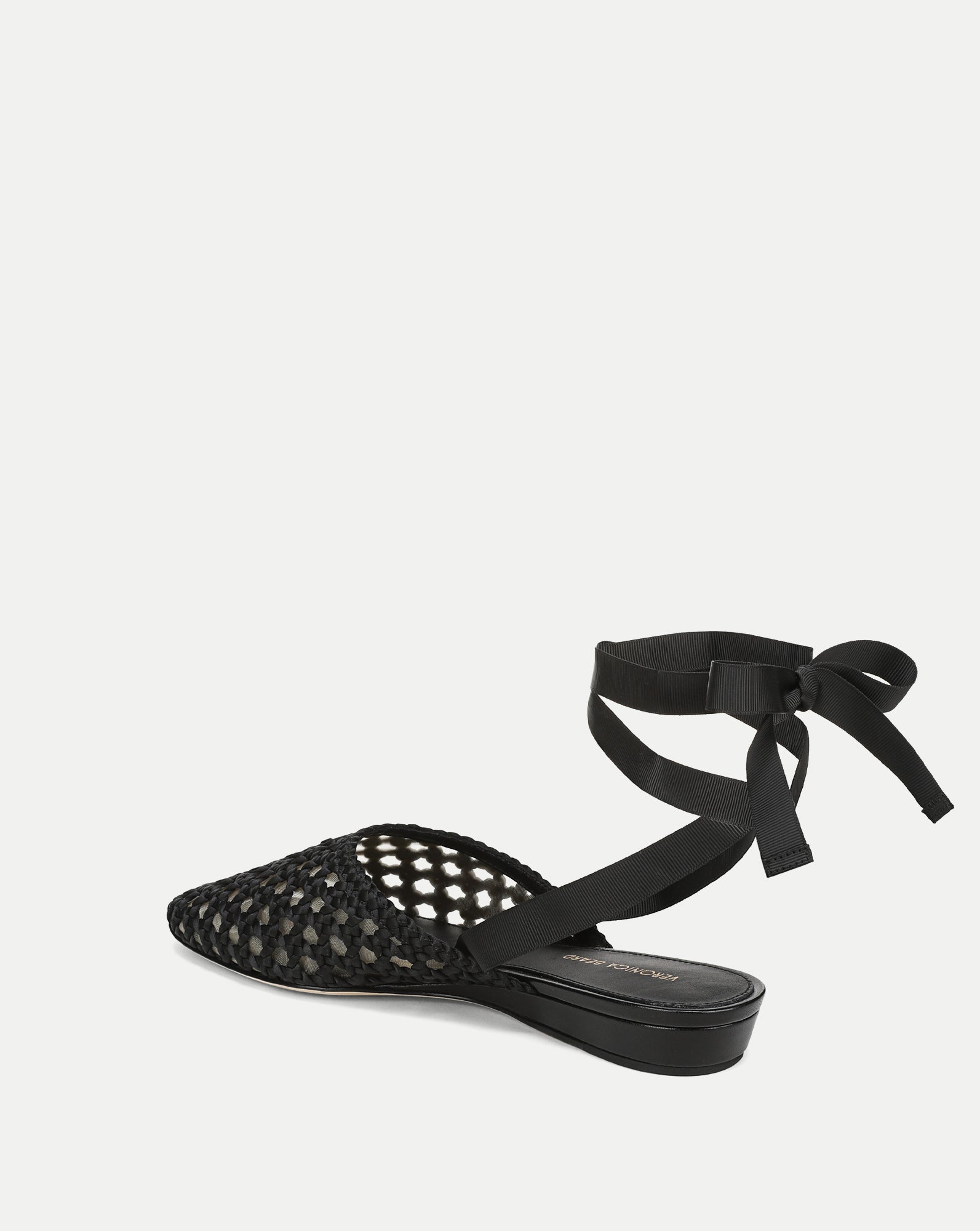 Veronica Beard Malia Woven Satin Mule - Black