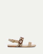 Veronica Beard Marian Beaded Flat Sandal - Sand Multi