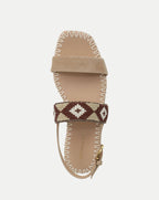 Veronica Beard Marian Beaded Flat Sandal - Sand Multi