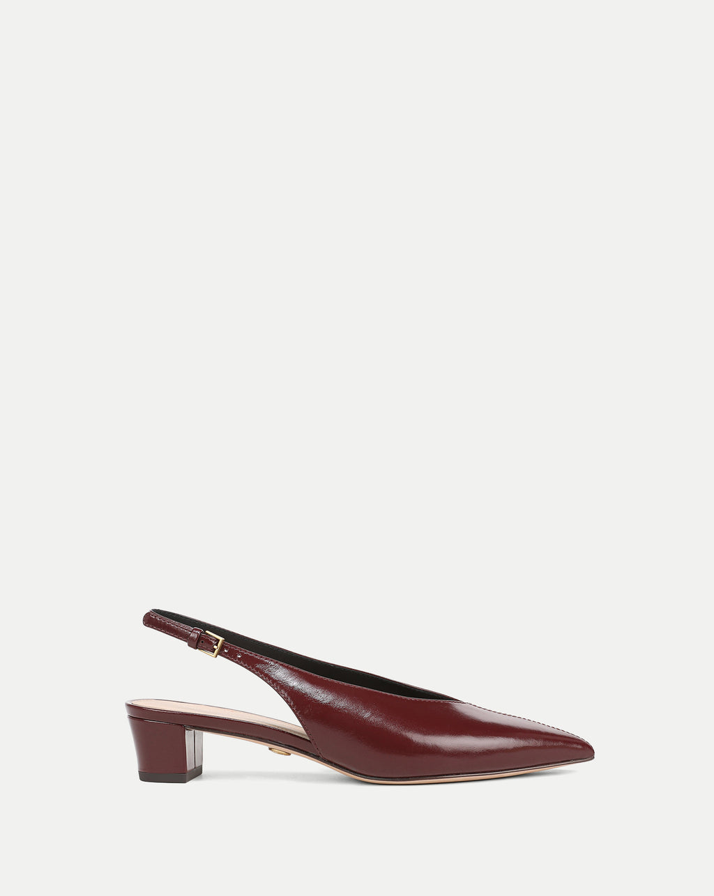 Veronica Beard Burgundy leather slingback block heel pump
