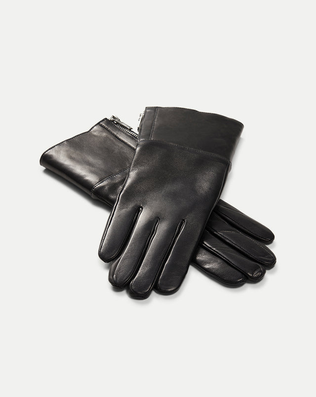 Tech Leather Shearling Gloves