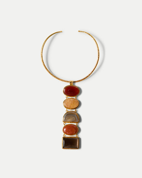 Torque Semi-Precious Stone Necklace in Multi | Veronica Beard