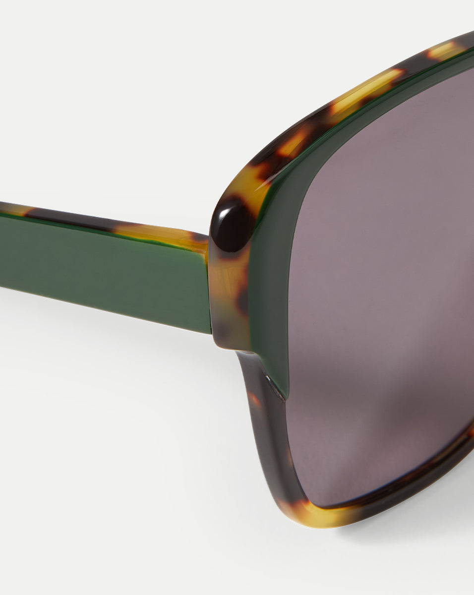 Brigitte Oversized Sunglasses in Green | Veronica Beard