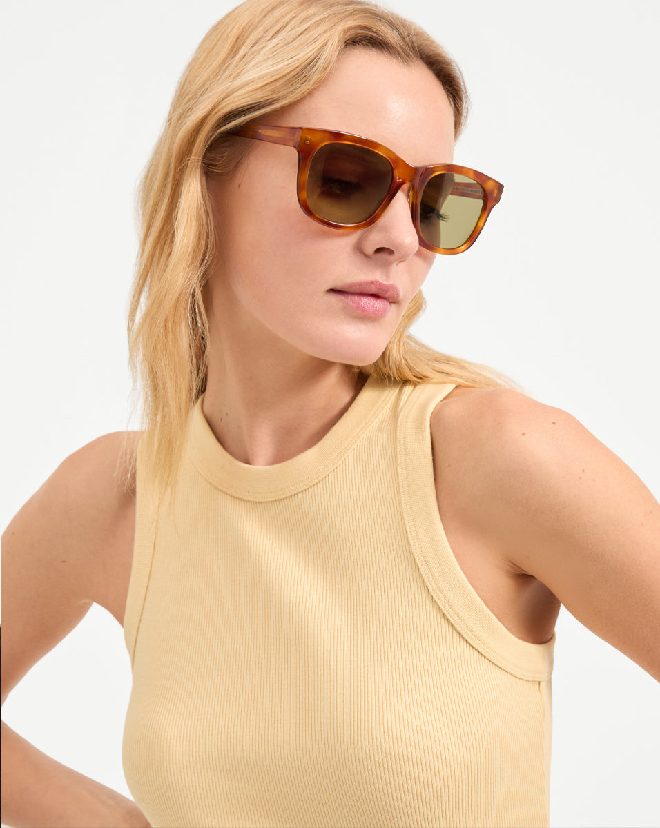 Veronica Beard sunglasses Jane Square-Frame Sunglasses in Honey | Veronica Beard main image 2