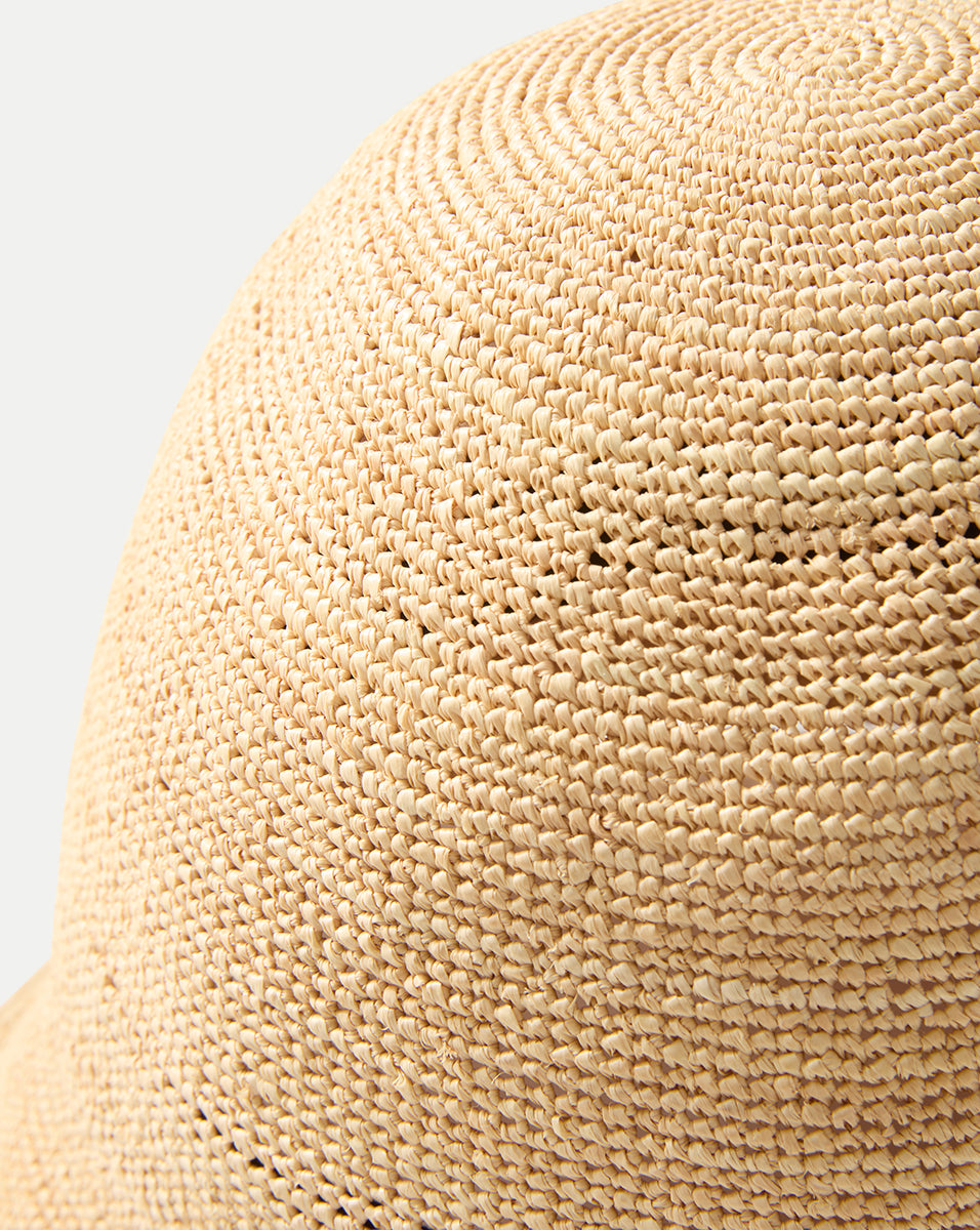 Veronica Beard Teagan Raffia Straw Bucket Hat - Natural
