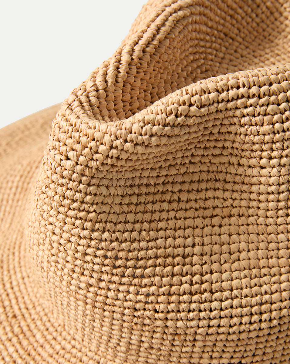Waverly Wide Brimmed Raffia Straw Hat in Sand | Veronica Beard