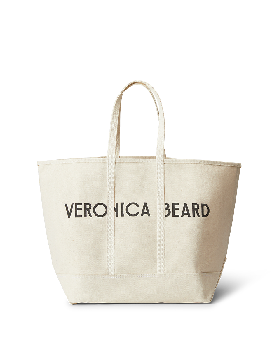 Large Canvas Logo Tote in Natural | Veronica Beard