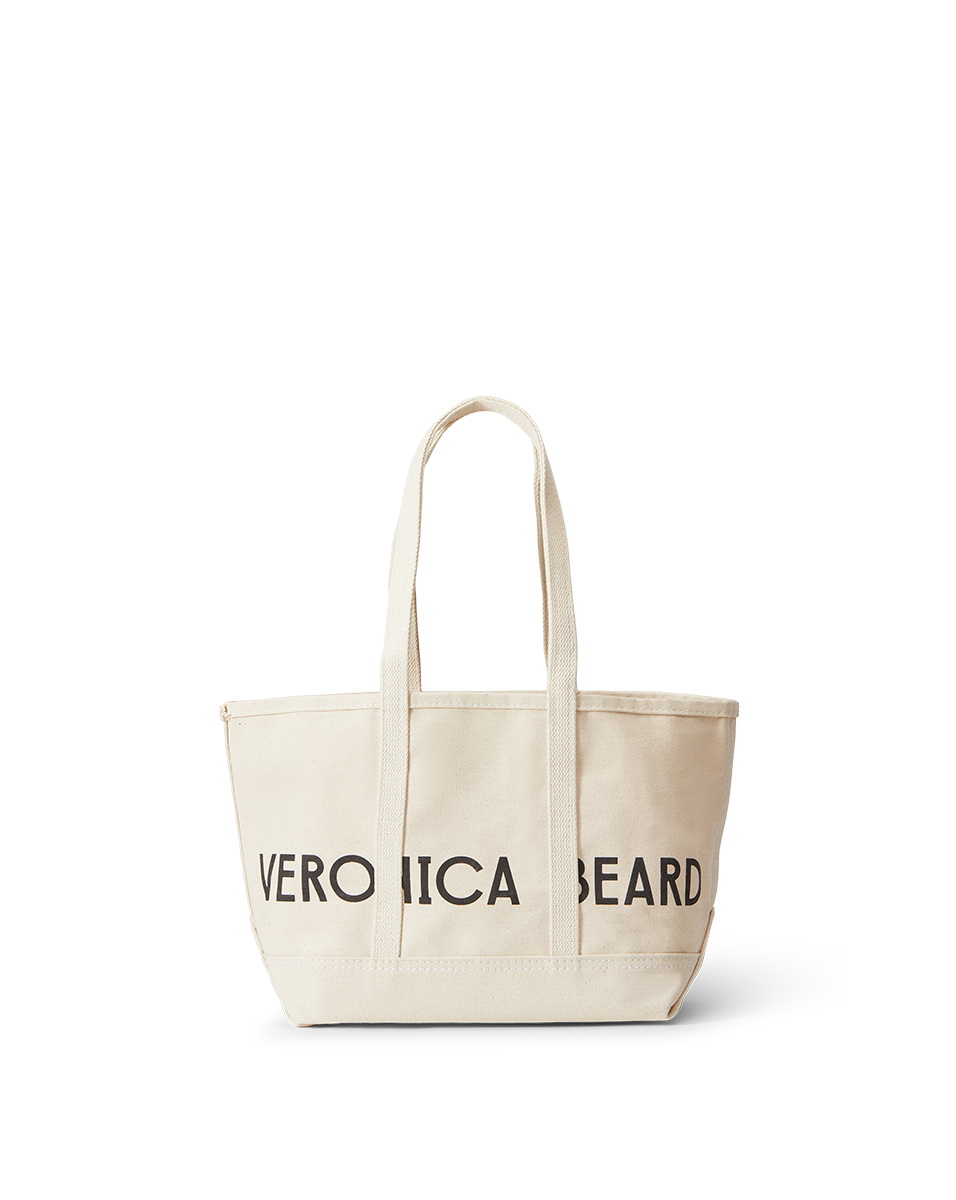 Small Canvas Logo Tote in Natural | Veronica Beard