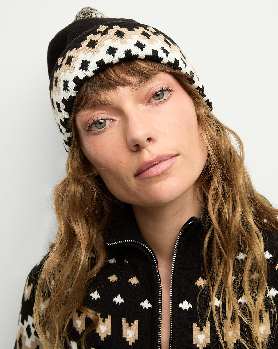Veronica Beard Fairbanks Knit Beanie - Black