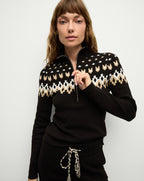Veronica Beard Fairbanks Blanche Knit Turtleneck - Black