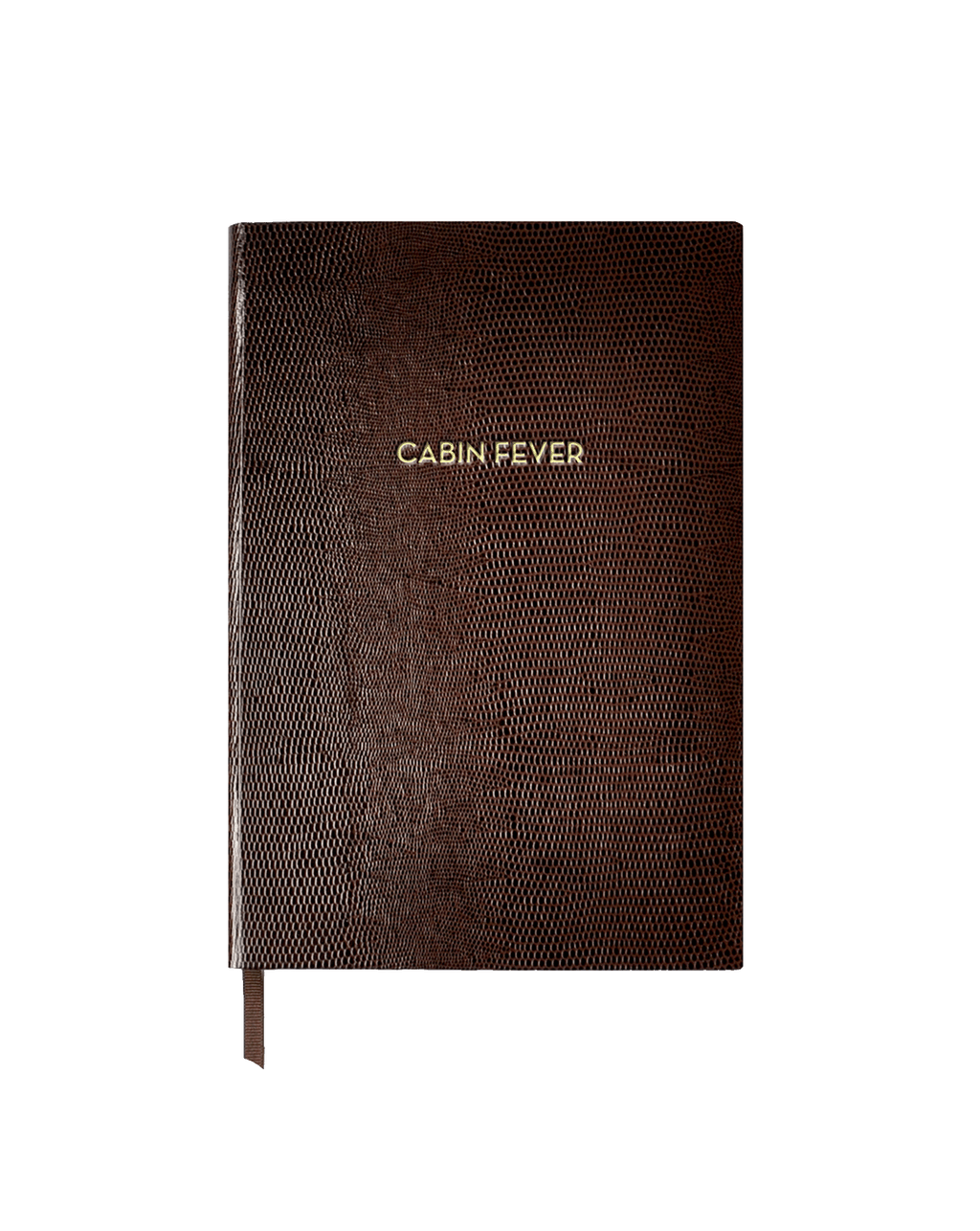Veronica Beard Lizard-Embossed Notebook Chocolate