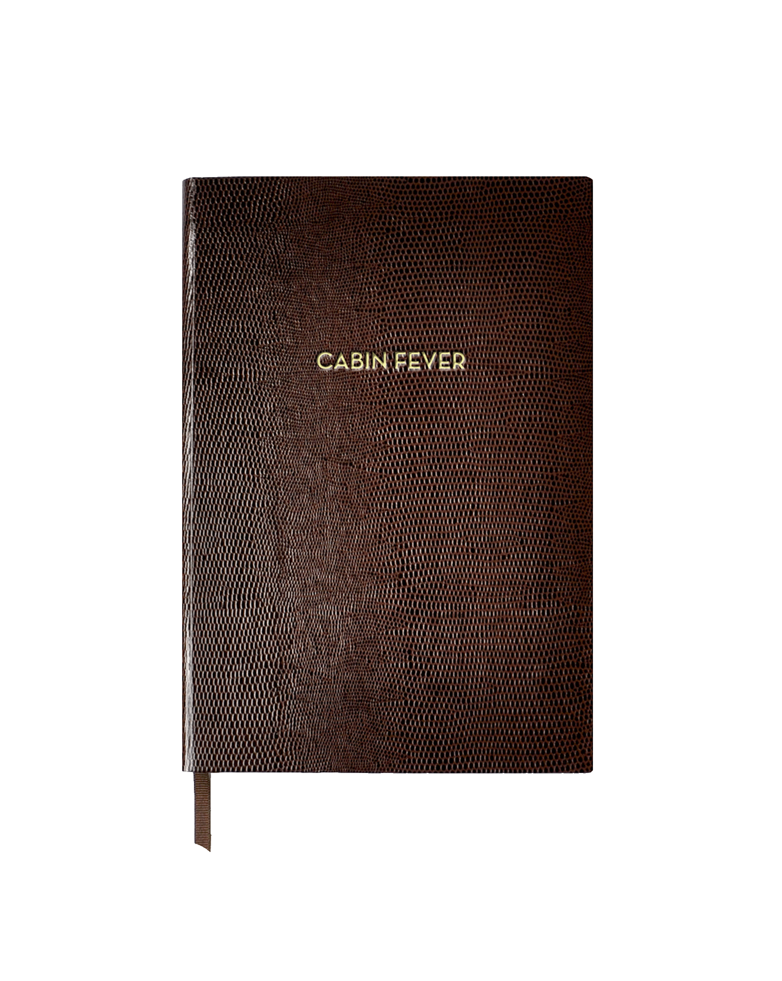Veronica Beard Lizard-Embossed Notebook Chocolate