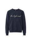 Veronica Beard Navy blue crewneck sweatshirt with white script.
