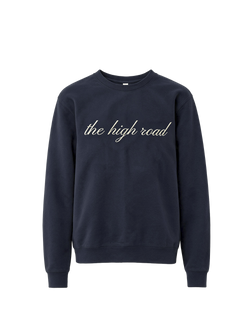 Veronica Beard Navy blue crewneck sweatshirt with white script.
