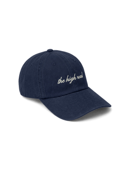 Veronica Beard Dark blue baseball cap with white cursive text.