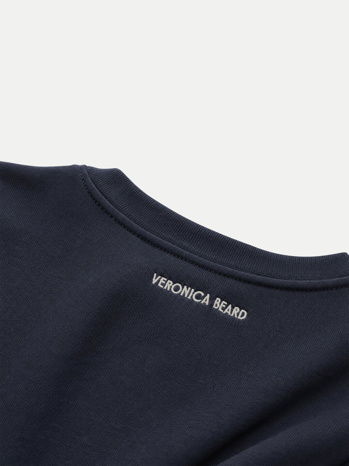 Veronica Beard Navy blue cotton crewneck sweatshirt with white logo.