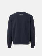 Veronica Beard Dark navy crewneck sweatshirt with back text logo.